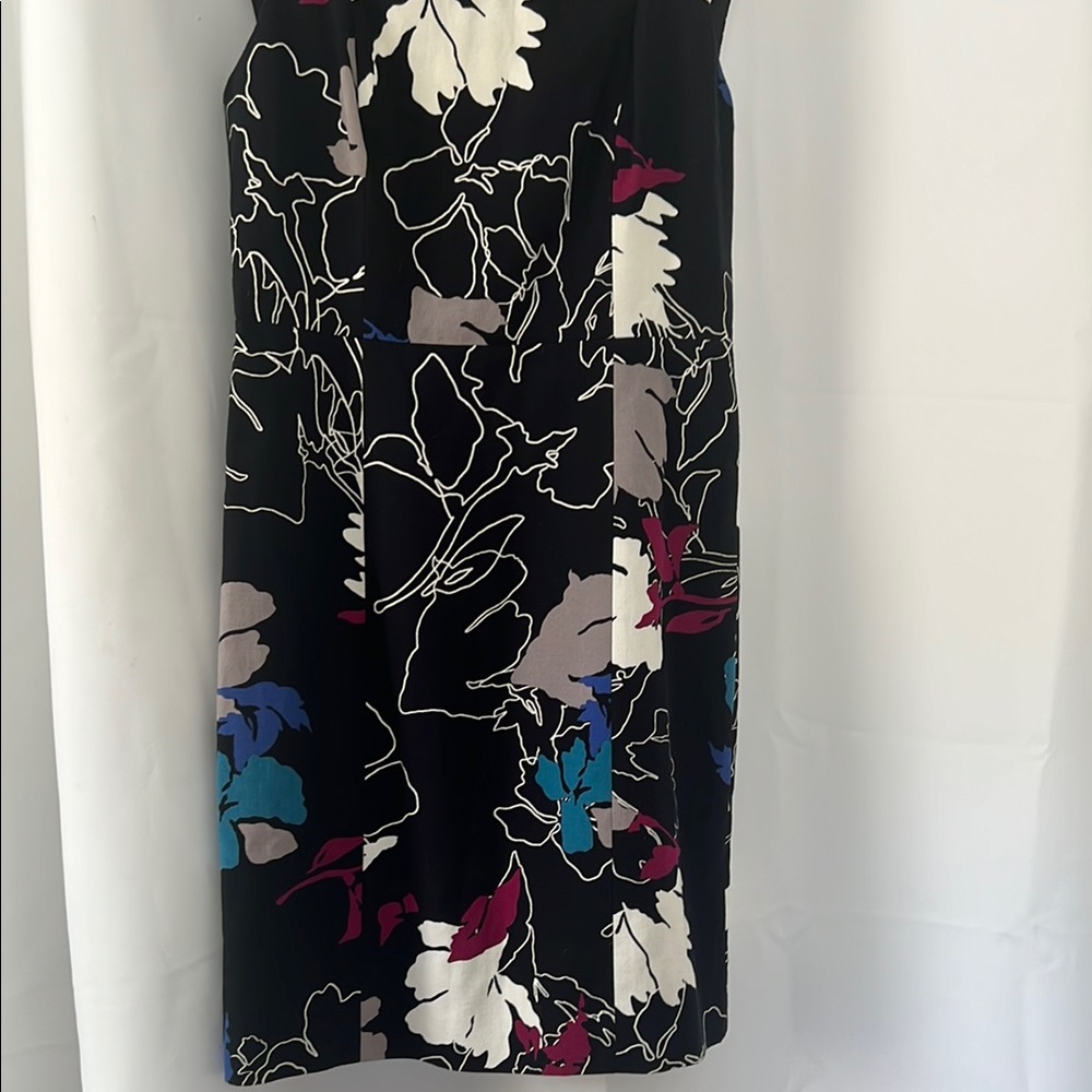 NWT $285 4C Collective Sz 6 Abstract Floral Print Sheath Dress Square Neck - Picture 3 of 10